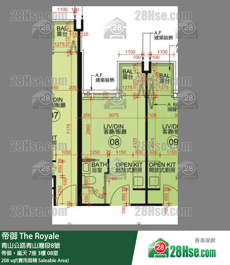帝御 帝御‧嵐天 7座 3樓 08室 平面圖