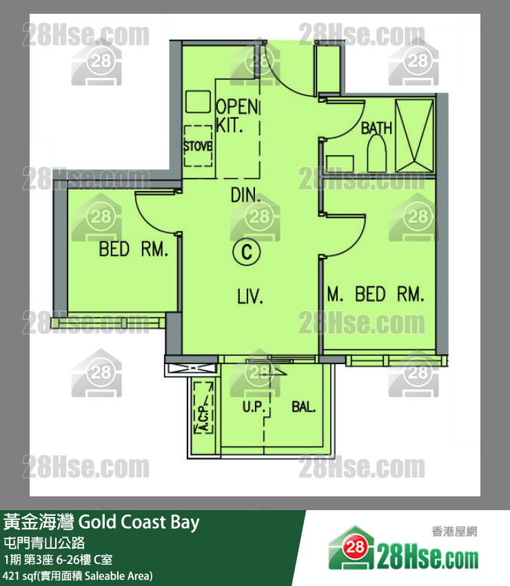 黄金海湾 单位平面图(由 28Hse 提供)