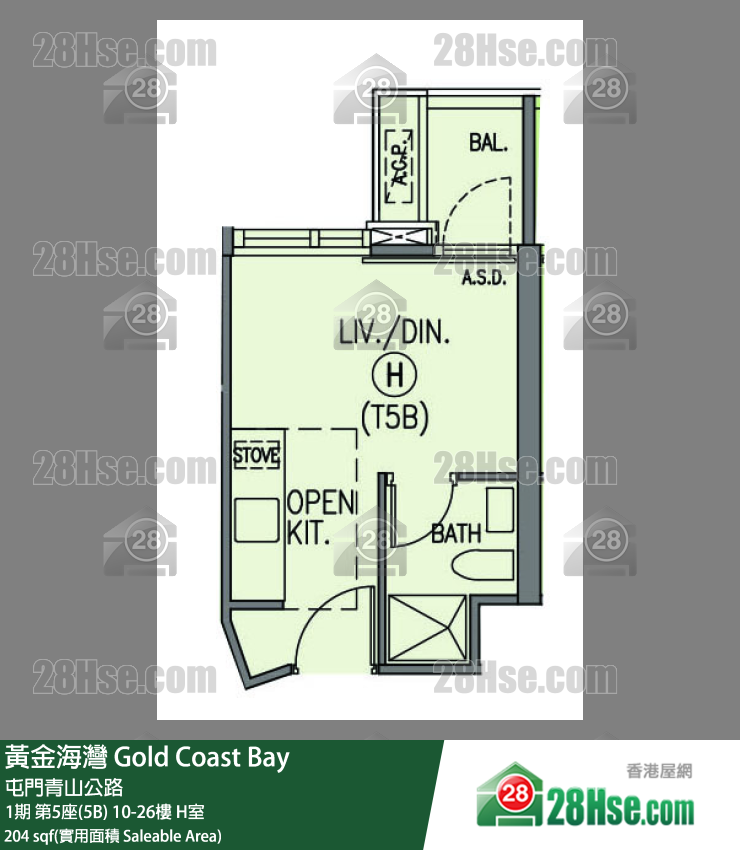 黄金海湾 单位平面图(由 28Hse 提供)