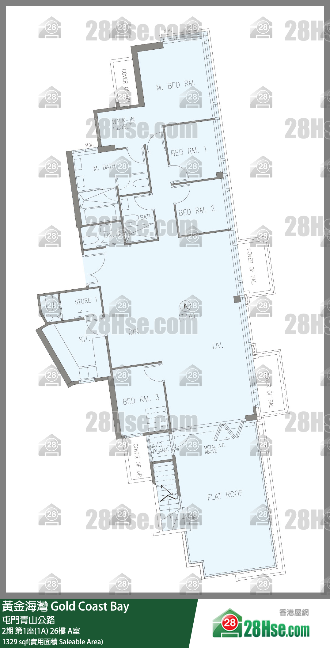 黃金海灣 2期第1座(1A)26樓 A室 平面圖