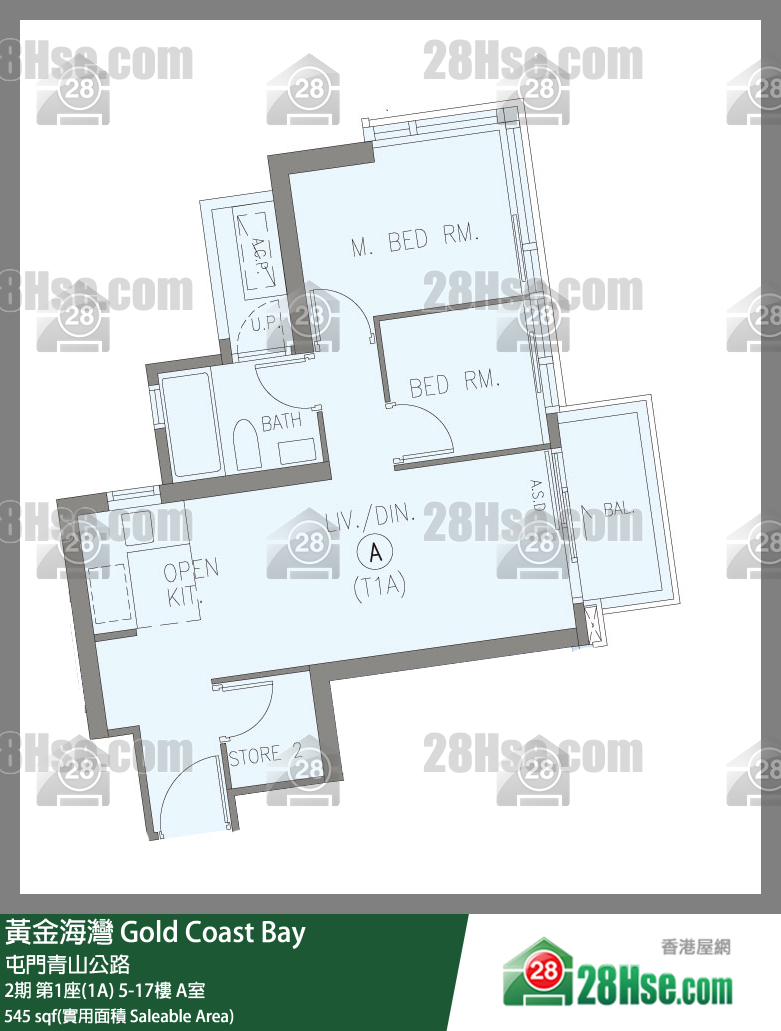 黄金海湾 单位平面图(由 28Hse 提供)
