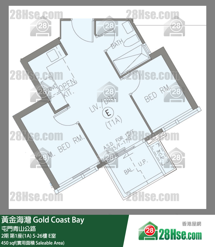 黄金海湾 单位平面图(由 28Hse 提供)