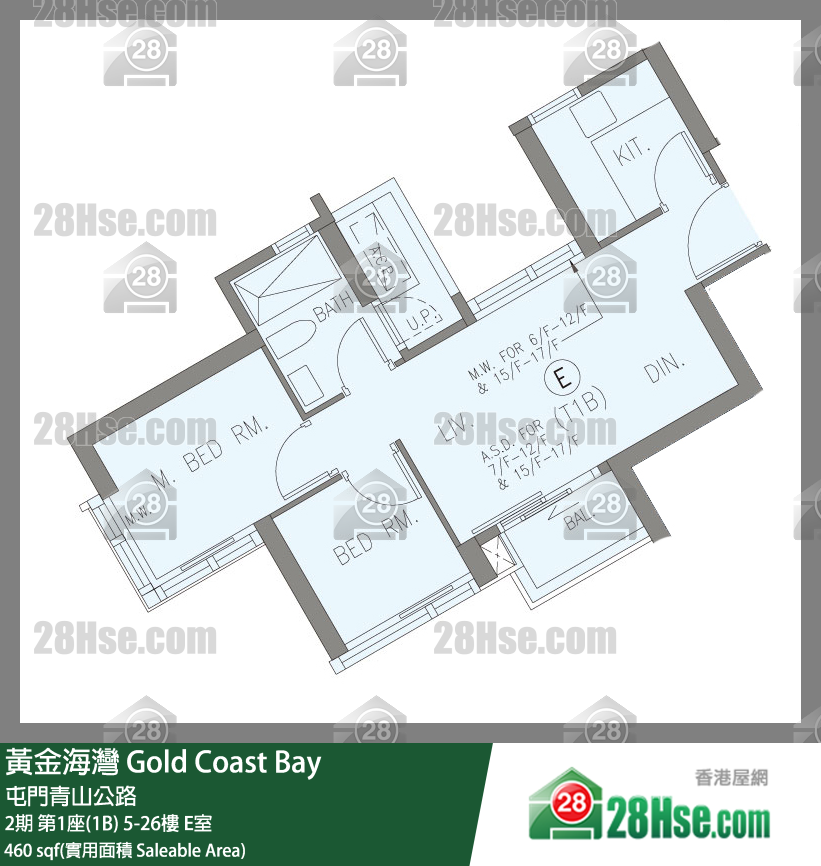 黄金海湾 单位平面图(由 28Hse 提供)