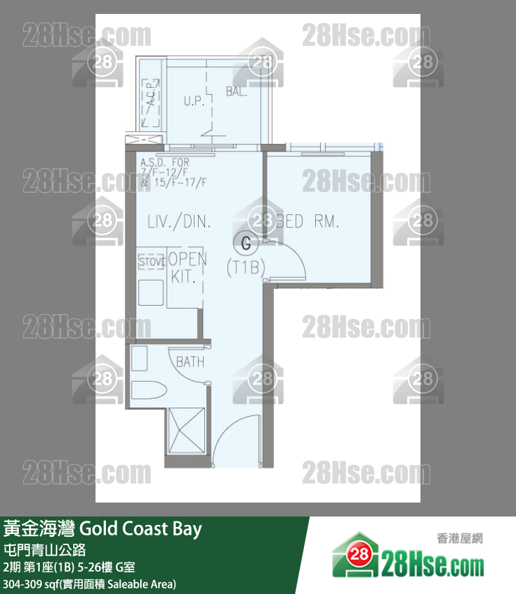 黄金海湾 单位平面图(由 28Hse 提供)