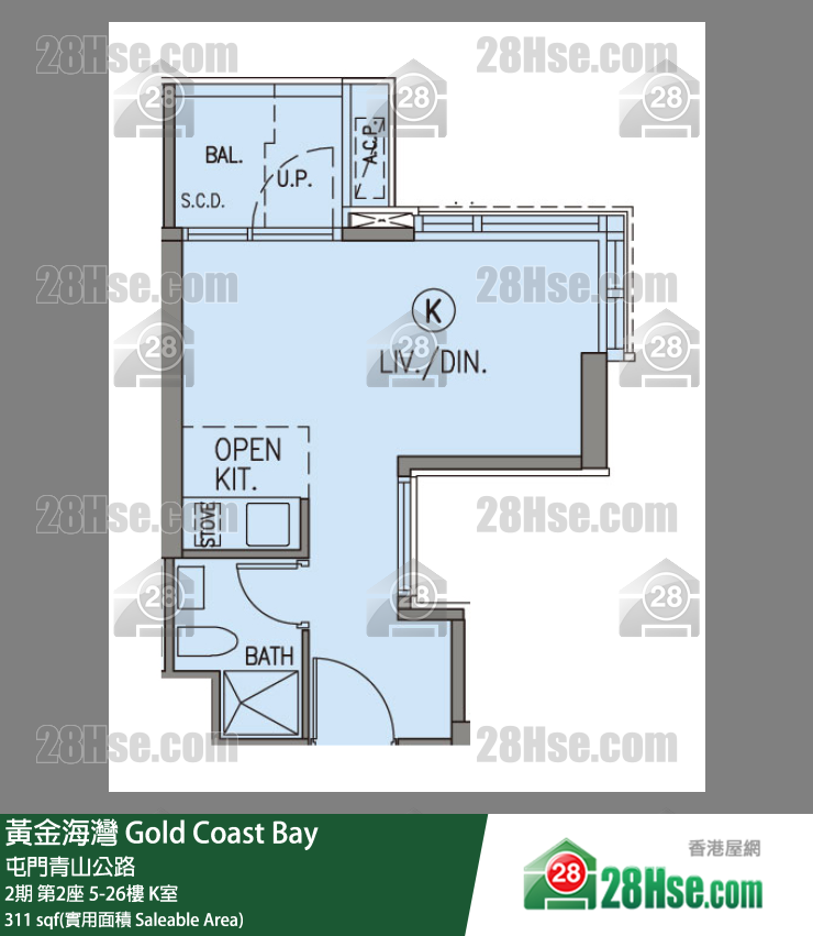黄金海湾 单位平面图(由 28Hse 提供)