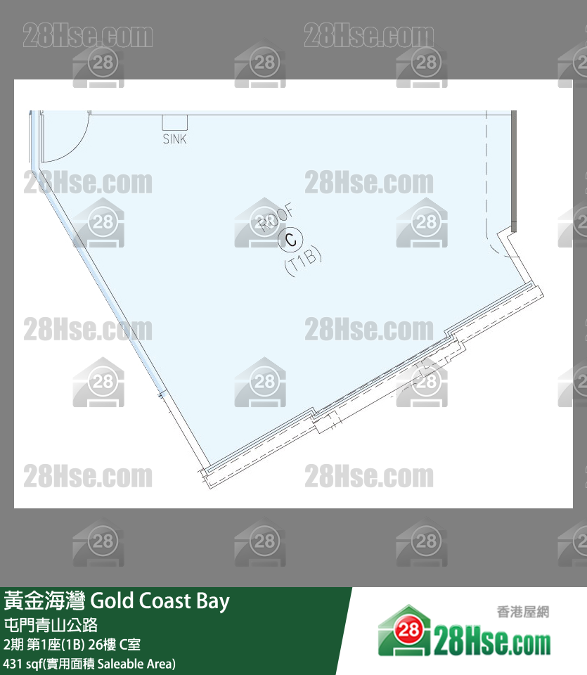 黃金海灣 2期第1座(1B)26樓 C室 平面圖
