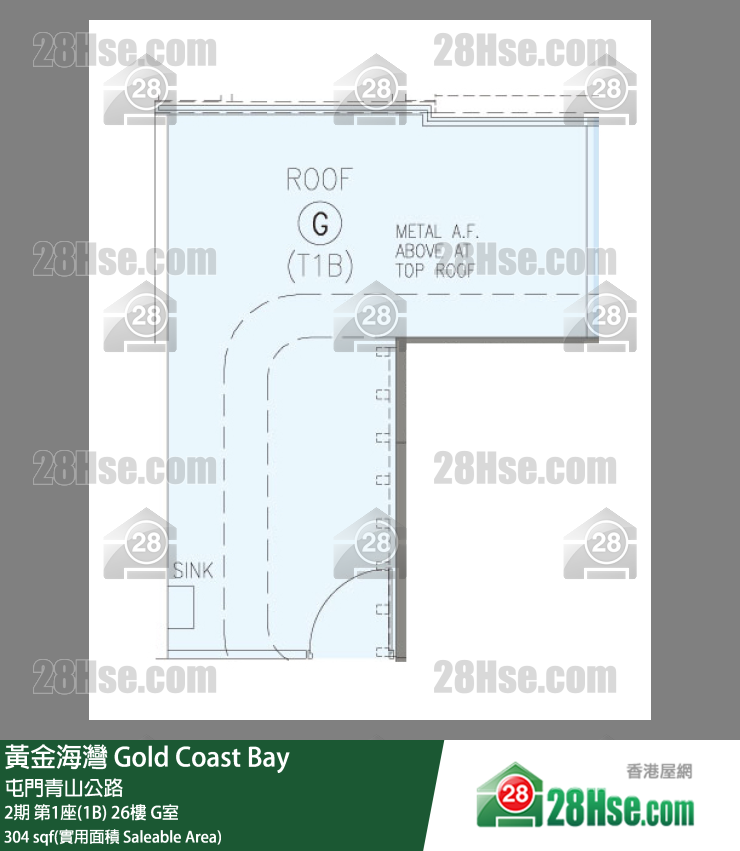 黃金海灣 2期第1座(1B)26樓 G室 平面圖