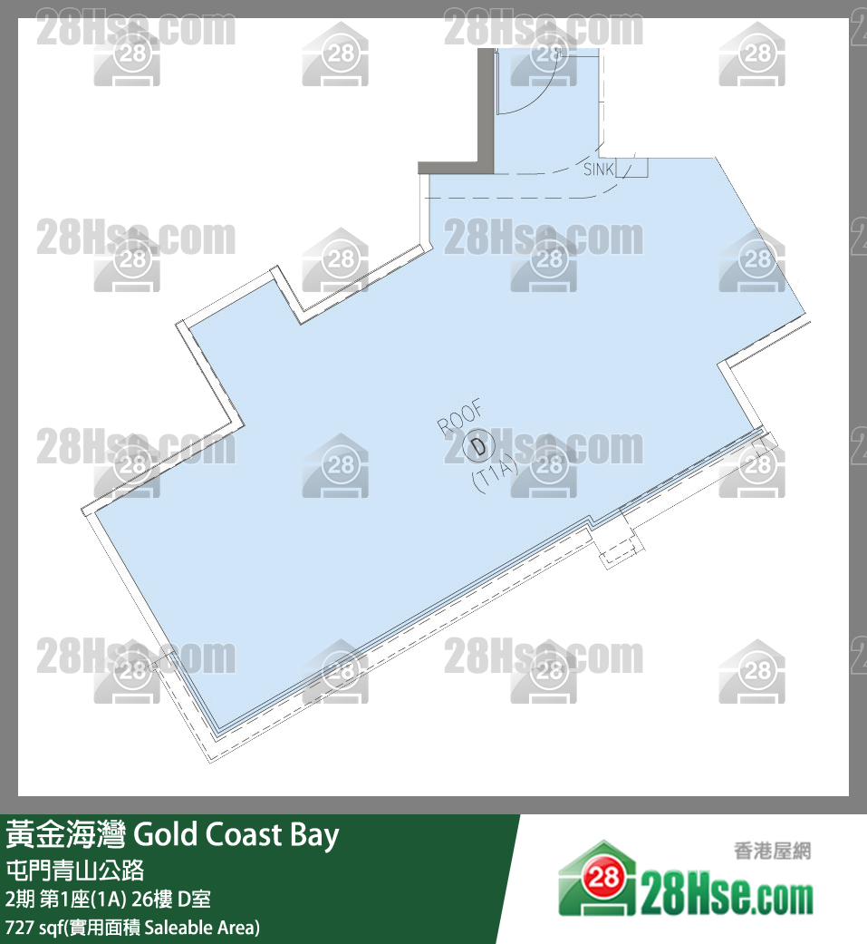 黃金海灣 2期第1座(1A)26樓 D室 平面圖