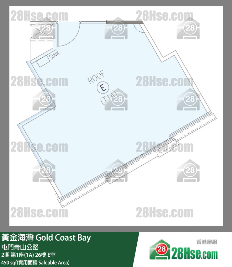 黃金海灣 2期第1座(1A)26樓 E室 平面圖