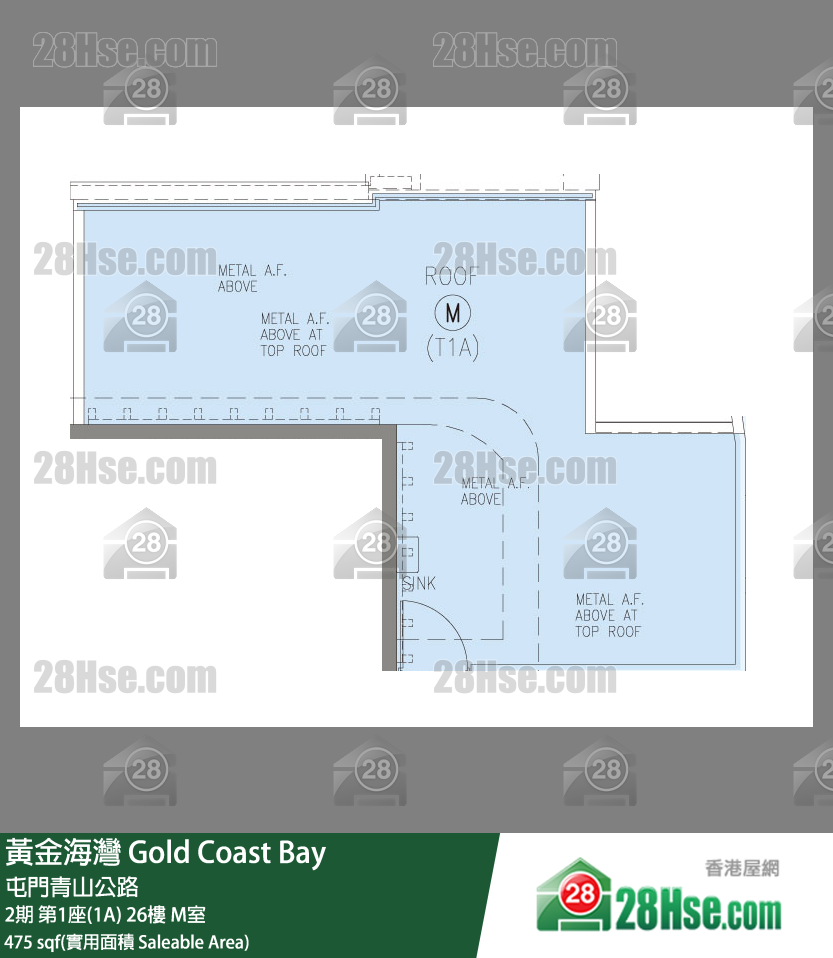 黃金海灣 2期第1座(1A)26樓 M室 平面圖