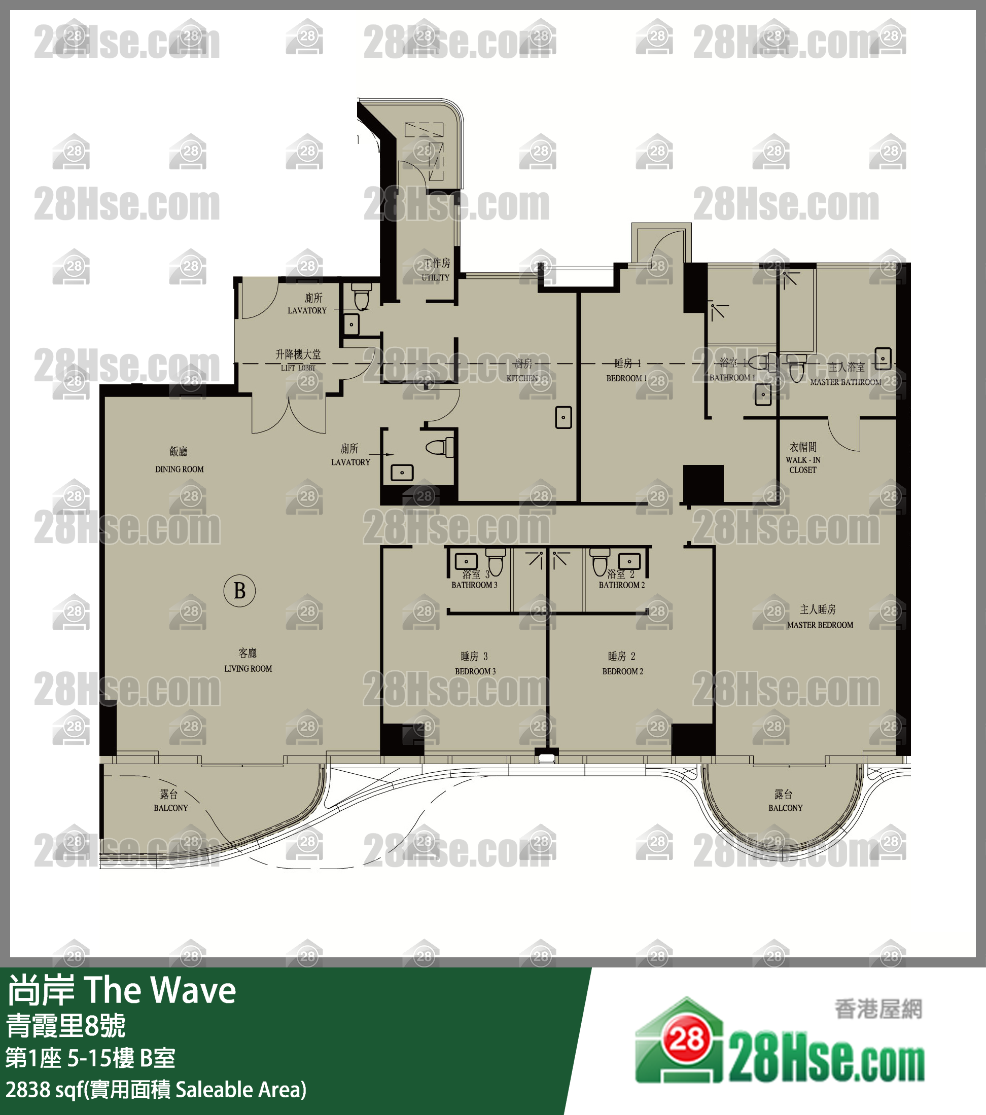 尚岸 第1座5樓 B室 平面圖