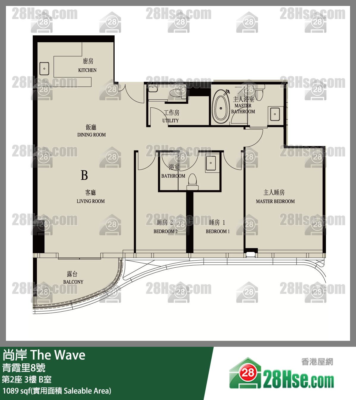 尚岸 第2座3樓 B室 平面圖