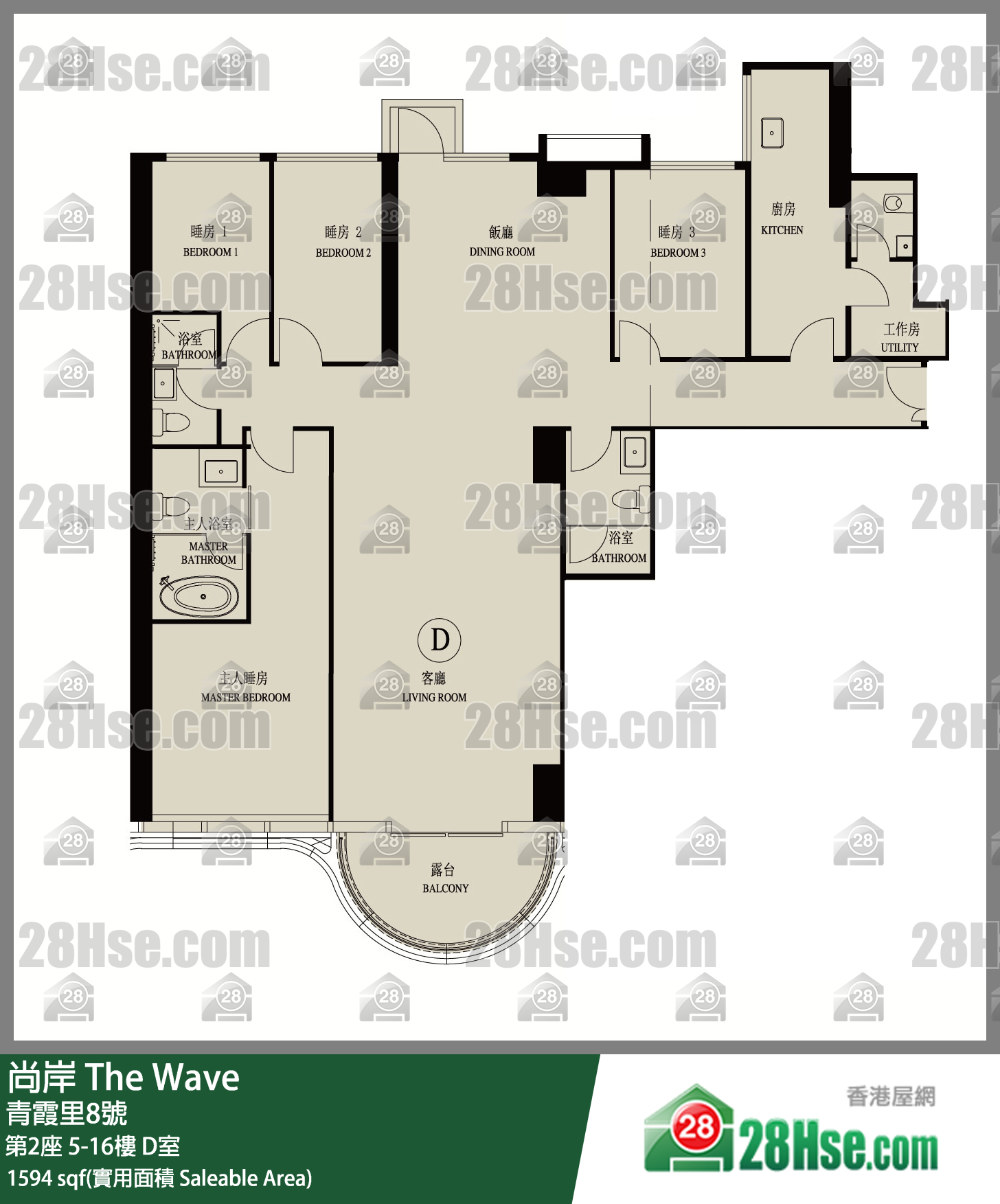 尚岸 單位平面圖(由 28Hse 提供)