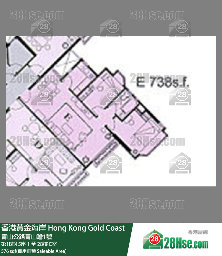 香港黄金海岸 单位平面图(由 28Hse 提供)