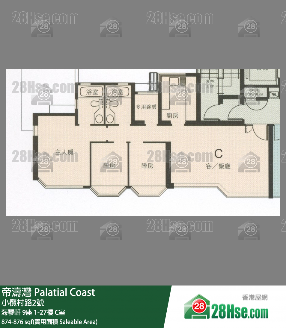 帝濤灣 海琴軒9座18樓 C室 平面圖
