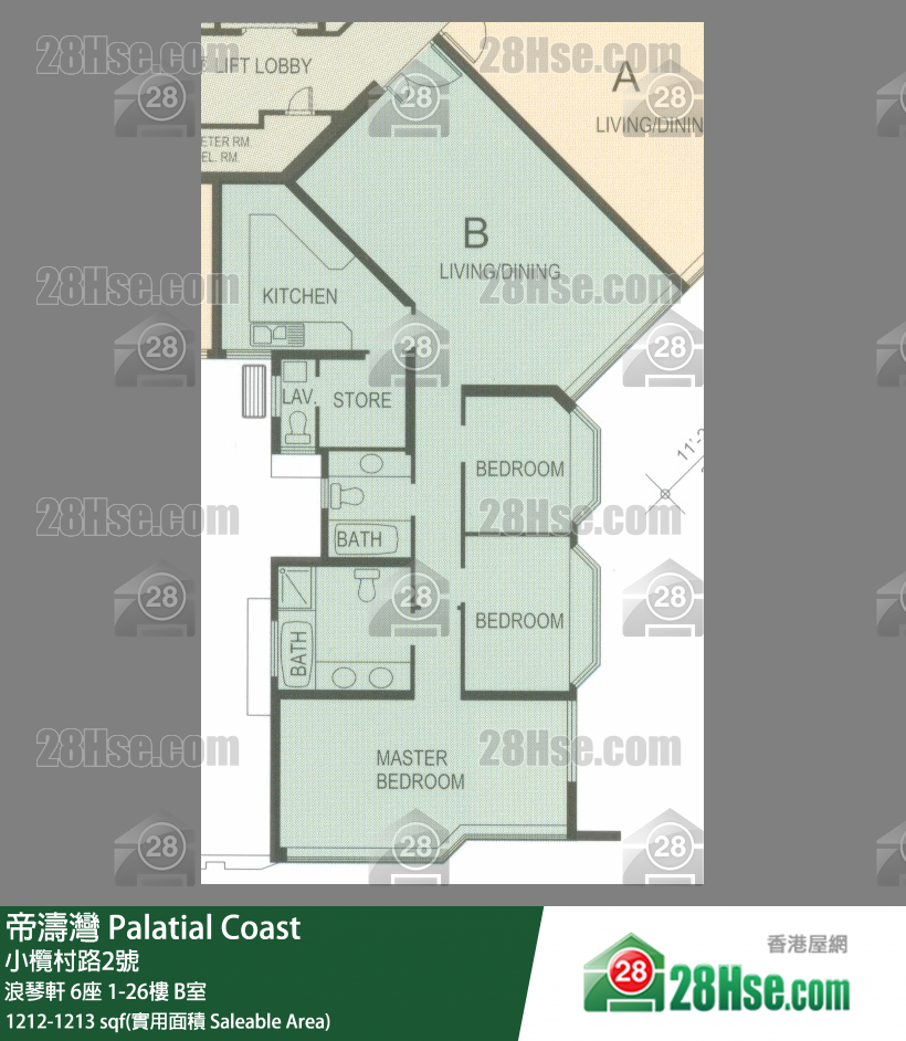 帝濤灣 浪琴軒 6座 22樓 B室 平面圖