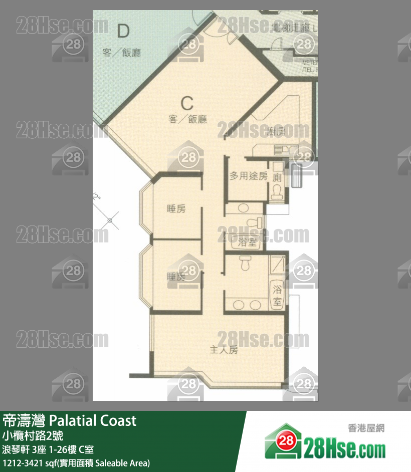帝濤灣 浪琴軒3座1樓 C室 平面圖