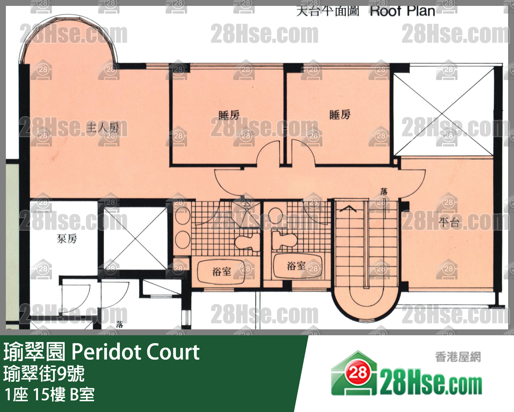 Peridot Court, Flat B, 15/F, Block 1 FloorPlan