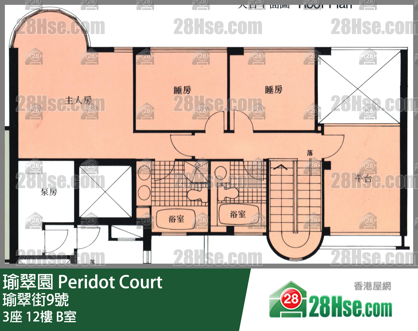 瑜翠園 3座12樓 B室 平面圖