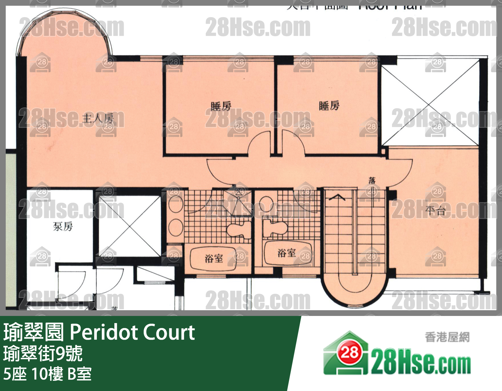 瑜翠園 5座10樓 B室 平面圖