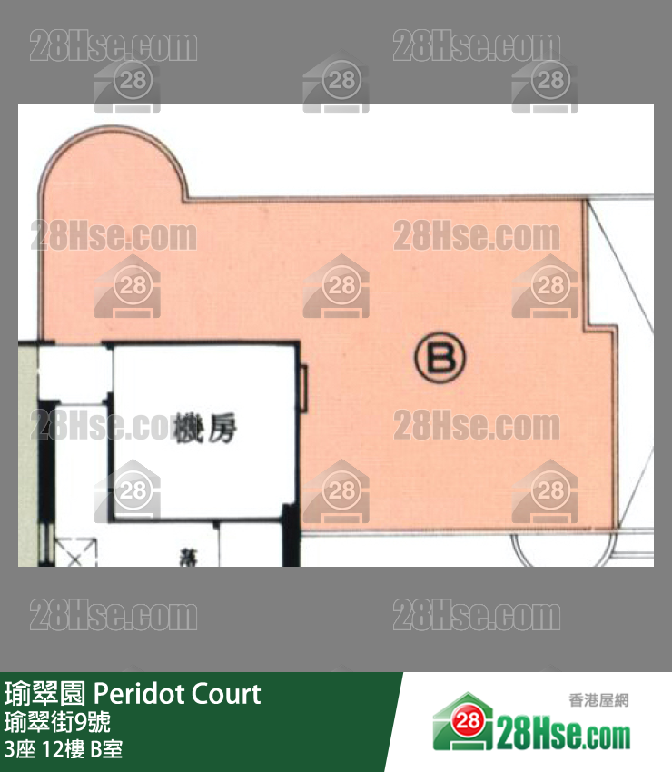 瑜翠園 3座12樓 B室 平面圖