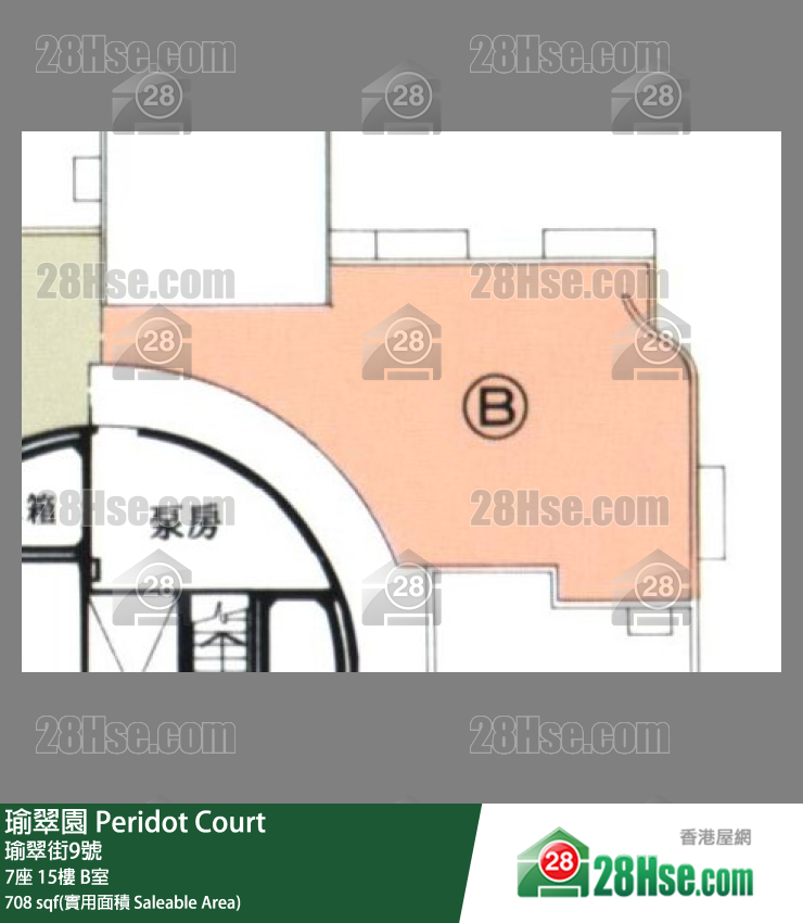 瑜翠園 7座15樓 B室 平面圖
