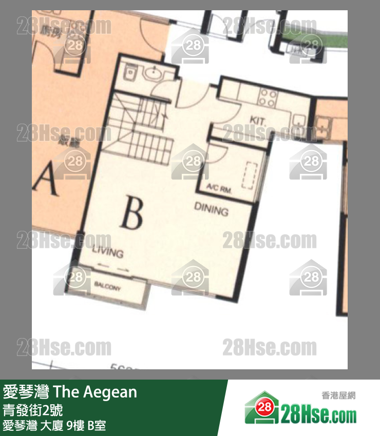 愛琴灣 愛琴灣 大廈 9樓 B室 平面圖