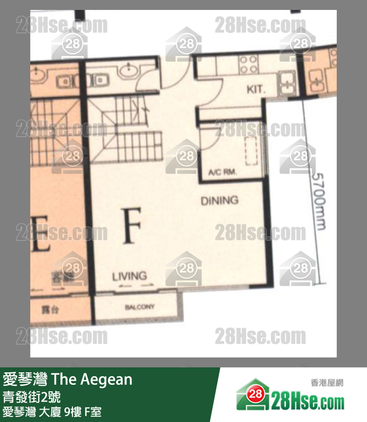 愛琴灣 愛琴灣大廈9樓 F室 平面圖