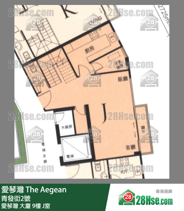 愛琴灣 愛琴灣大廈9樓 J室 平面圖