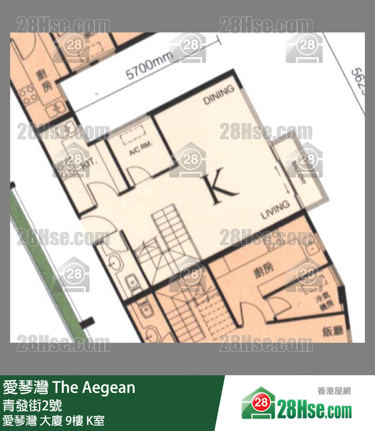 愛琴灣 愛琴灣大廈9樓 K室 平面圖