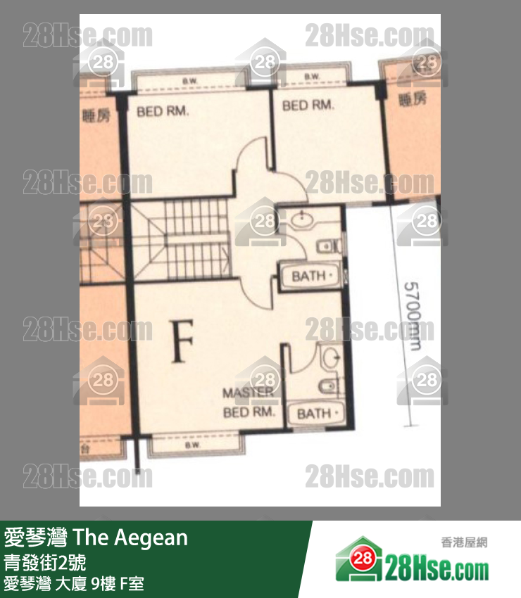 愛琴灣 愛琴灣大廈9樓 F室 平面圖