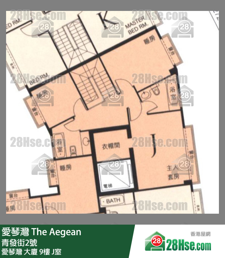 愛琴灣 愛琴灣大廈9樓 J室 平面圖