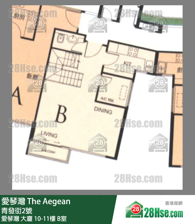 愛琴灣 愛琴灣 大廈 10樓 B室 平面圖