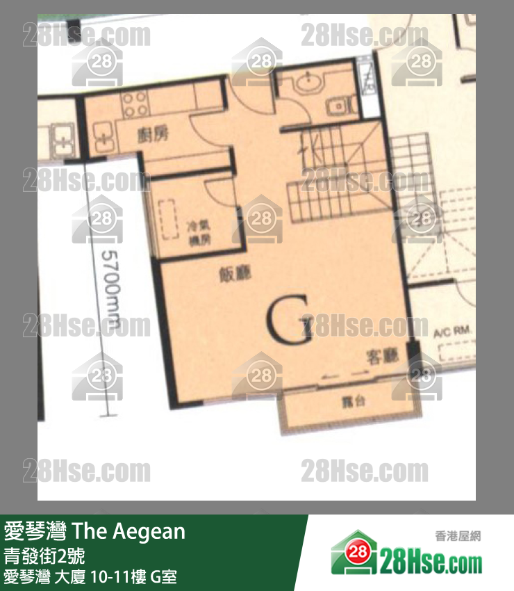 愛琴灣 愛琴灣大廈10樓 G室 平面圖