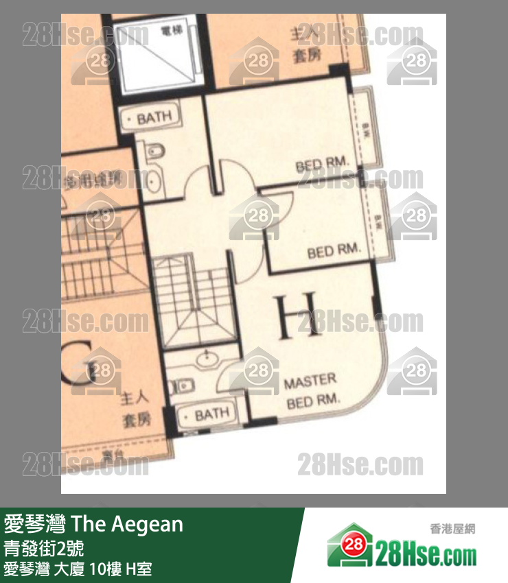 愛琴灣 愛琴灣 大廈 10樓 H室 平面圖