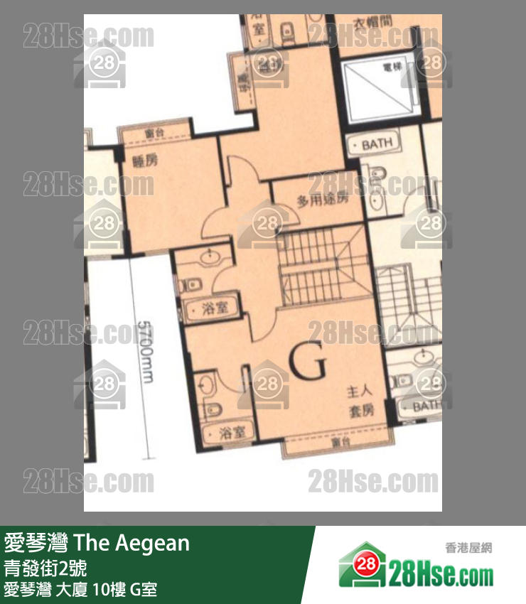 愛琴灣 愛琴灣大廈10樓 G室 平面圖