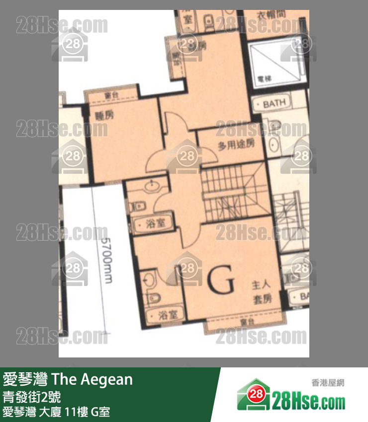 愛琴灣 愛琴灣 大廈 11樓 G室 平面圖