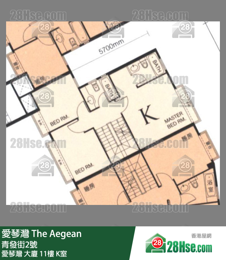 愛琴灣 愛琴灣大廈11樓 K室 平面圖