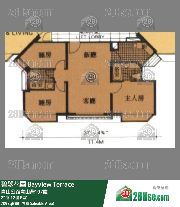 碧翠花園 樓宇 22座 12樓 B室 平面圖
