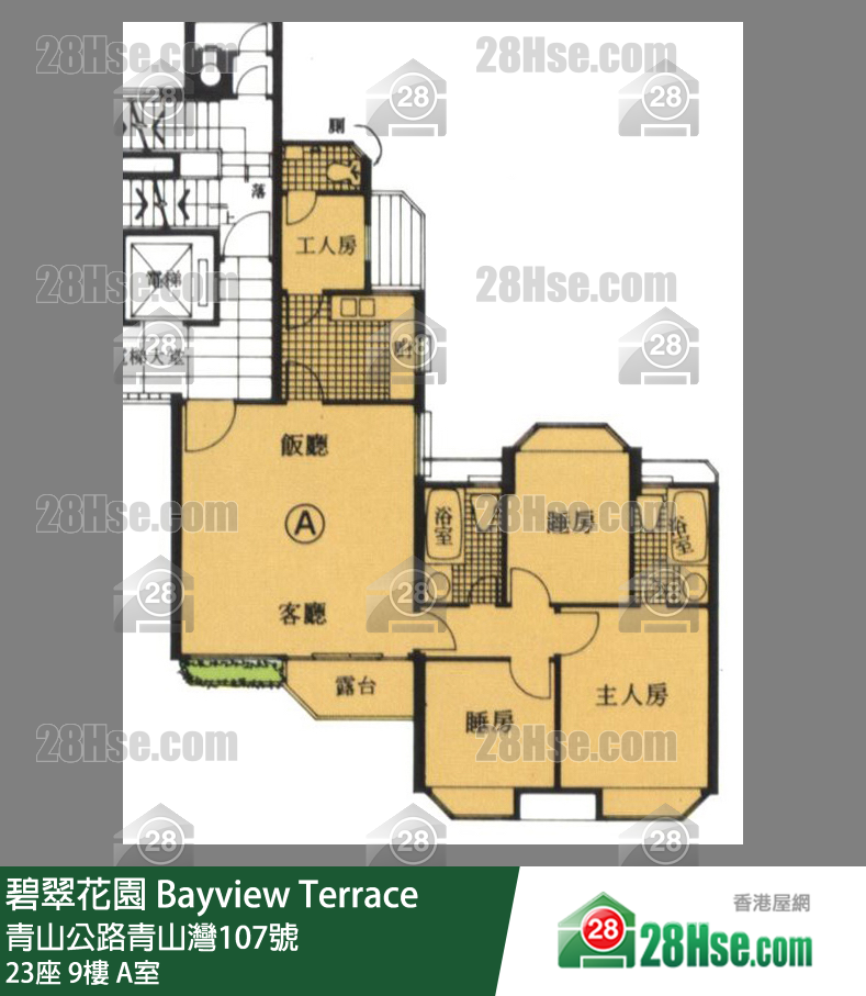 碧翠花园 楼宇23座9楼 A室 平面图