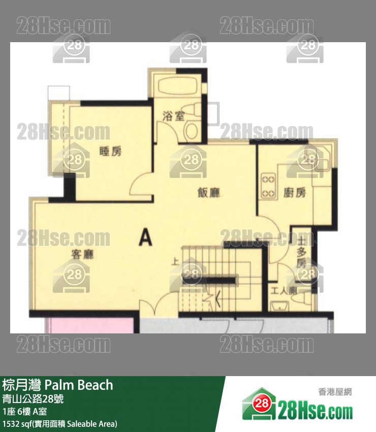 棕月灣 1座6樓 A室 平面圖