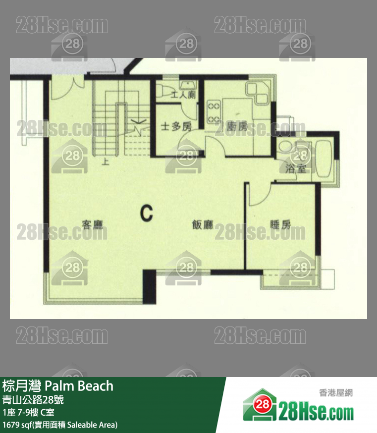 棕月灣 1座7樓 C室 平面圖