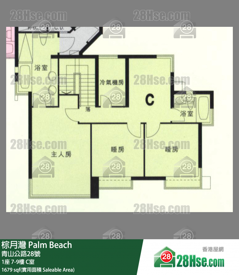 棕月灣 1座7樓 C室 平面圖