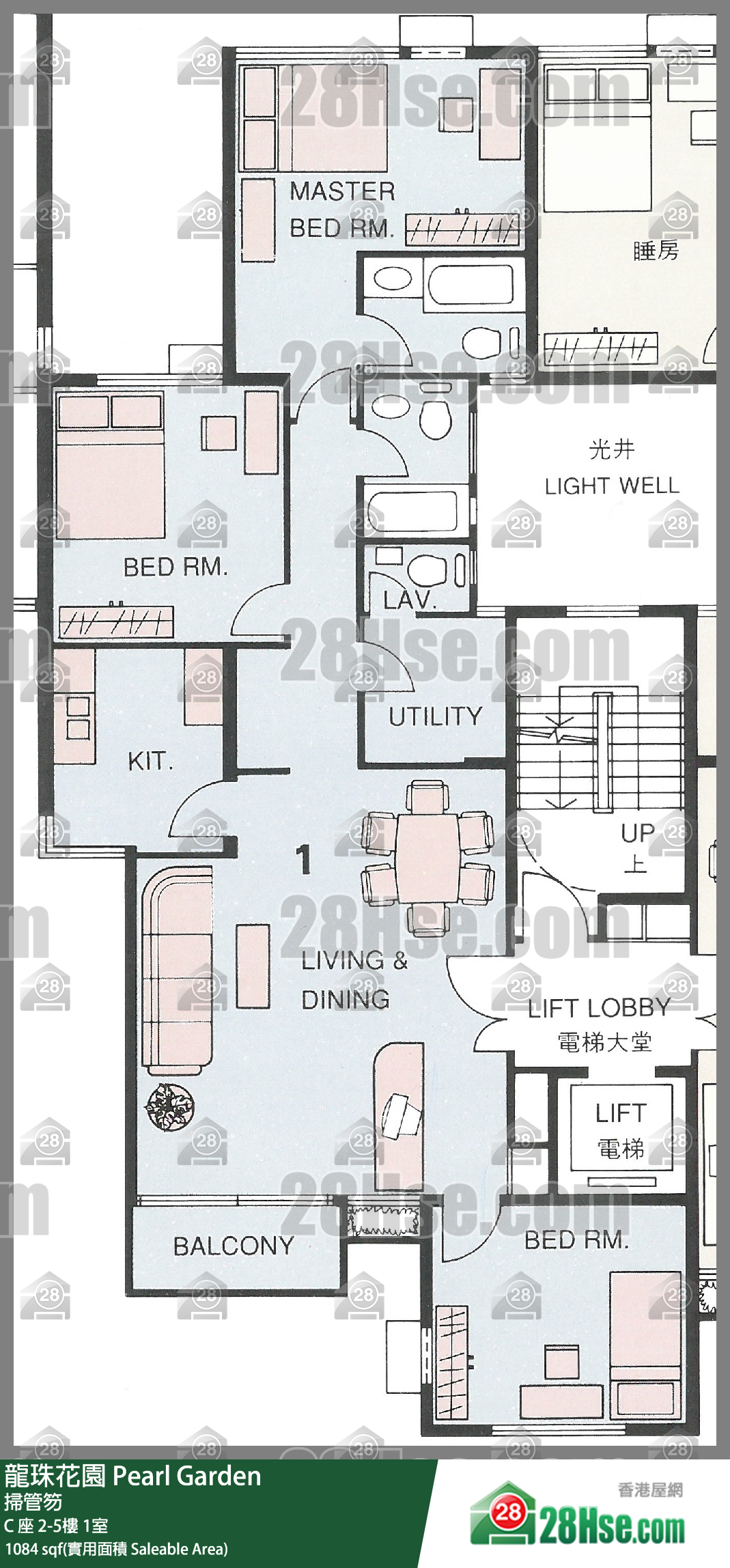 龙珠花园 C 座5楼 1室 平面图