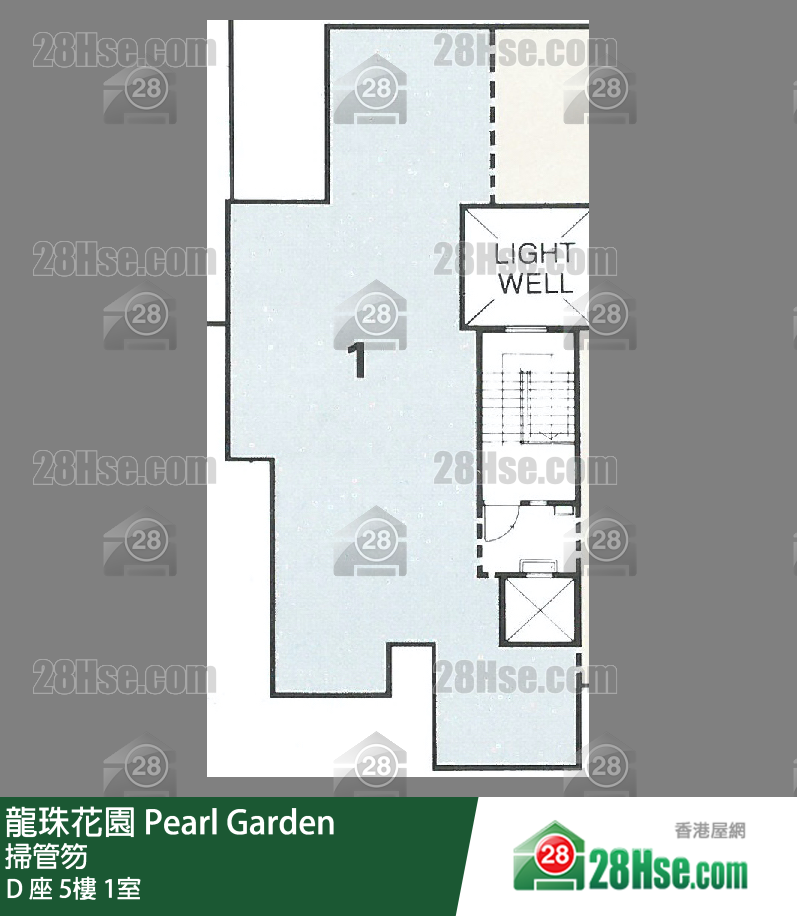 龍珠花園 D 座5樓 1室 平面圖