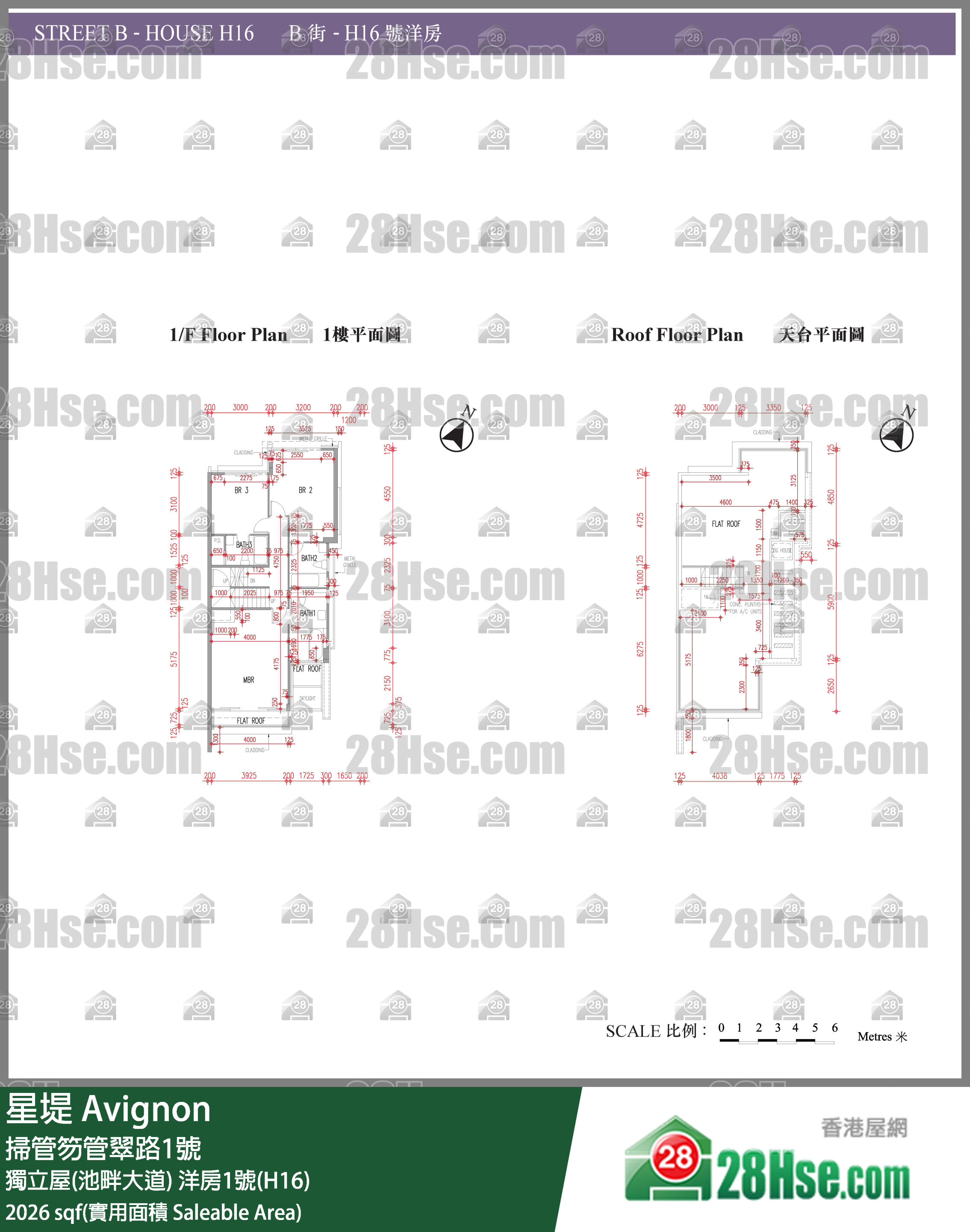 星堤 獨立屋(池畔大道)洋房1號(H16) 平面圖