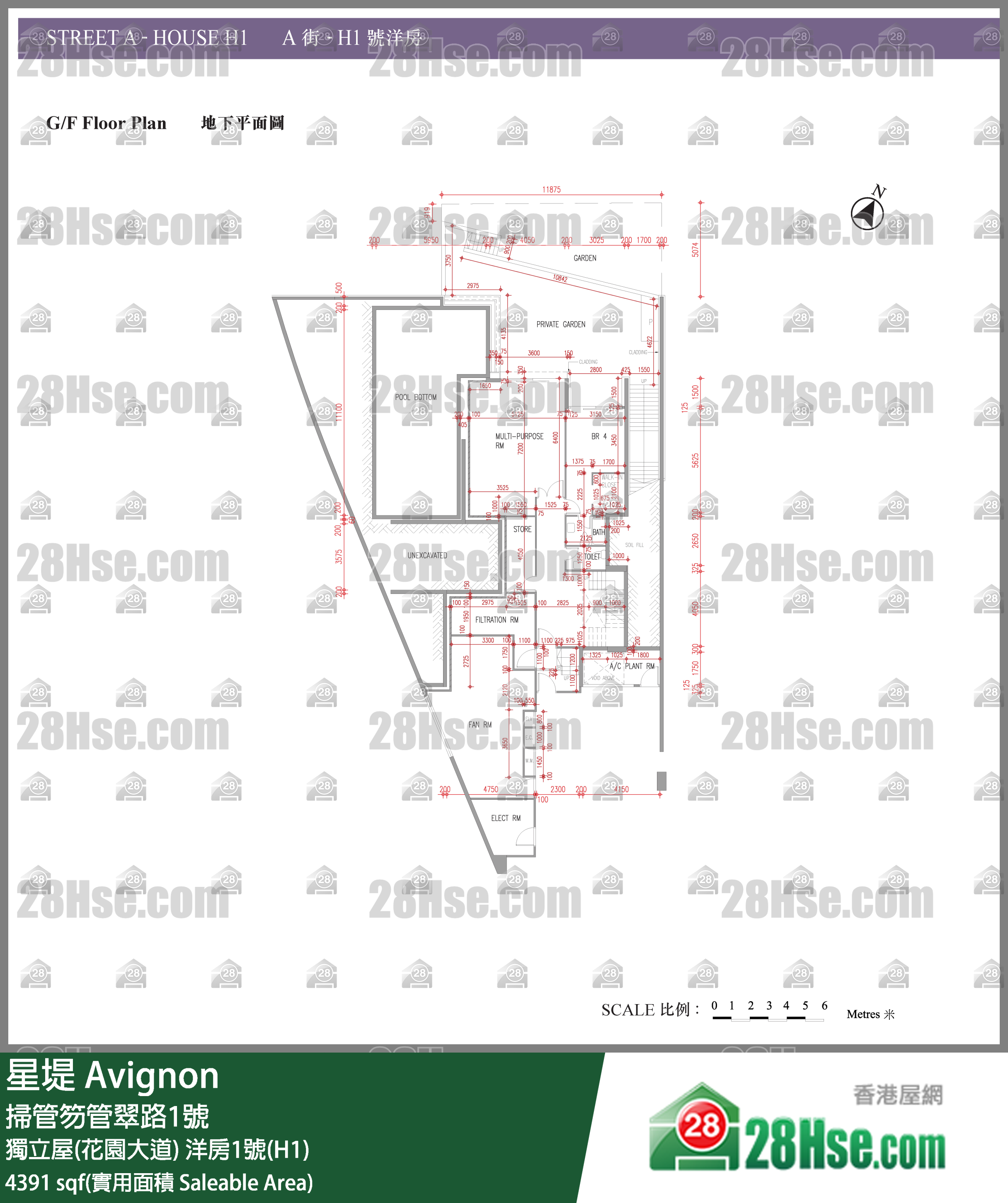 星堤 獨立屋(花園大道)洋房1號(H1) 平面圖