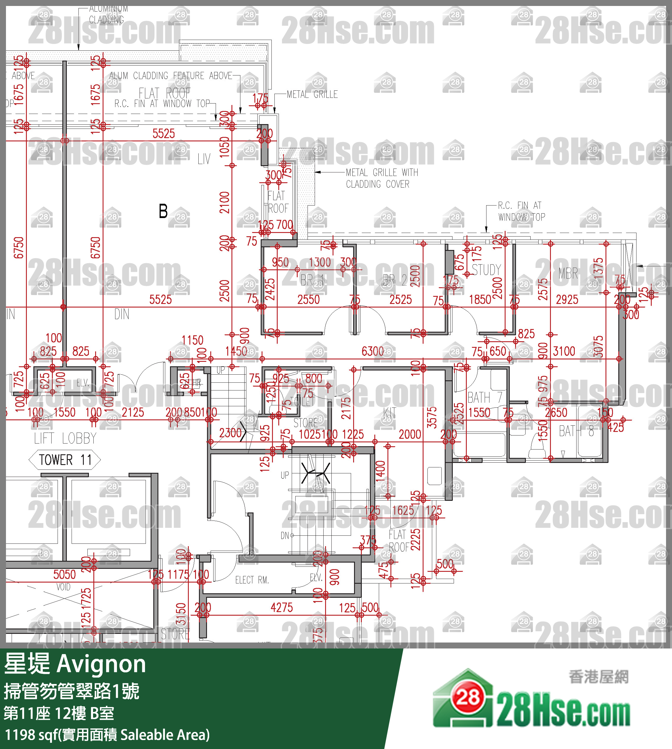 星堤 大廈 第11座 12樓 B室 平面圖
