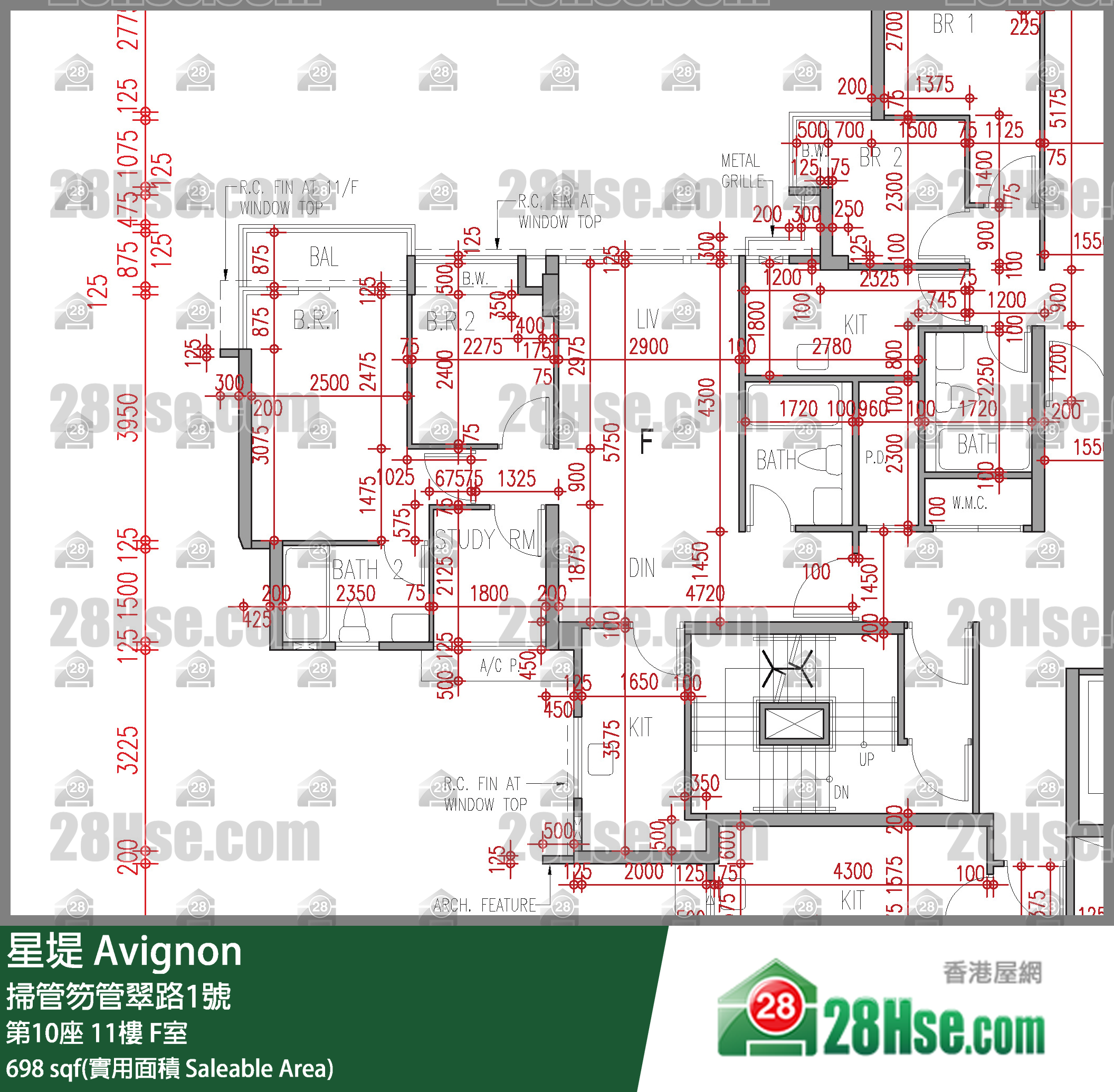 星堤 大廈 第10座 11樓 F室 平面圖