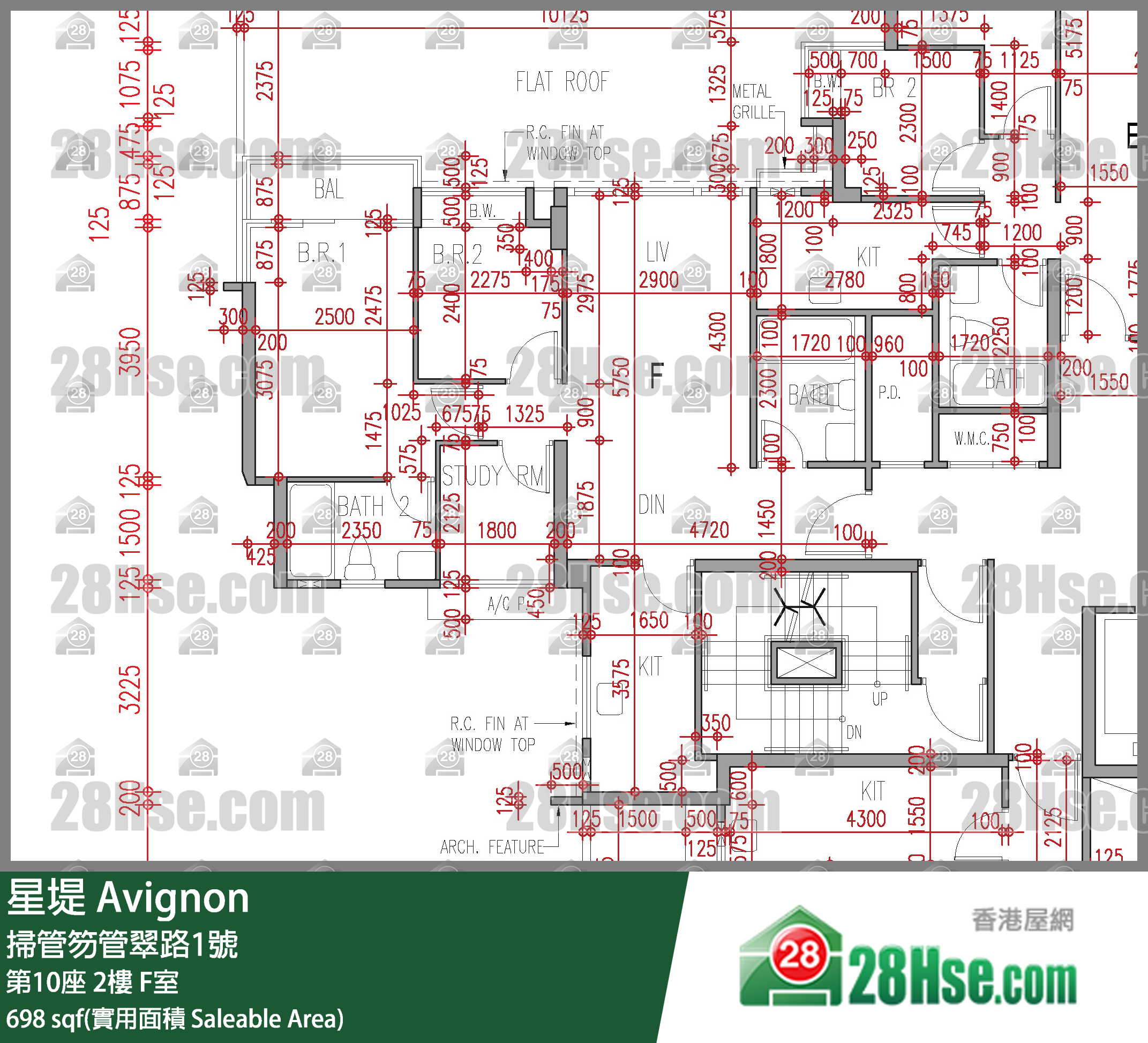 星堤 大廈第10座2樓 F室 平面圖